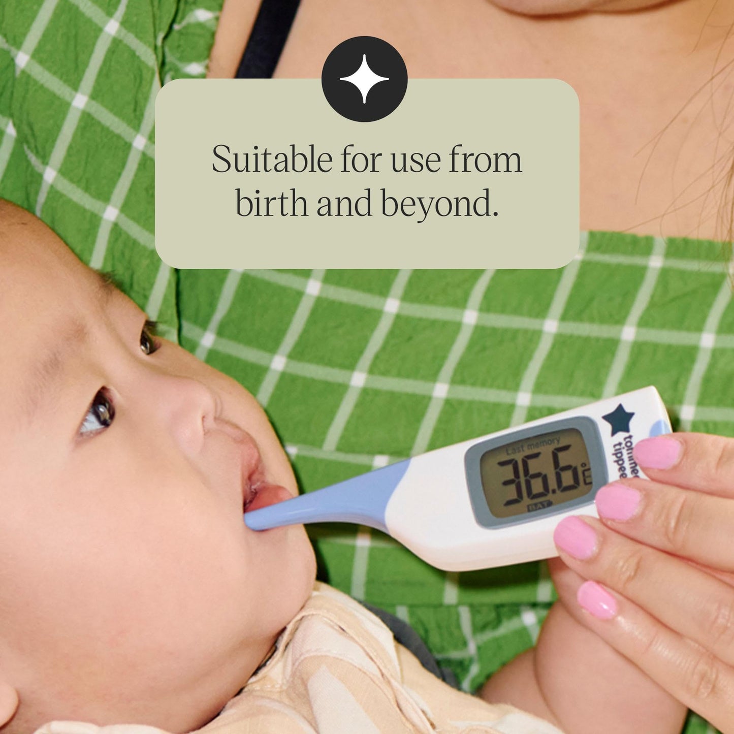 Tommee Tippee 423040 2-in-1 termomeeter, valge