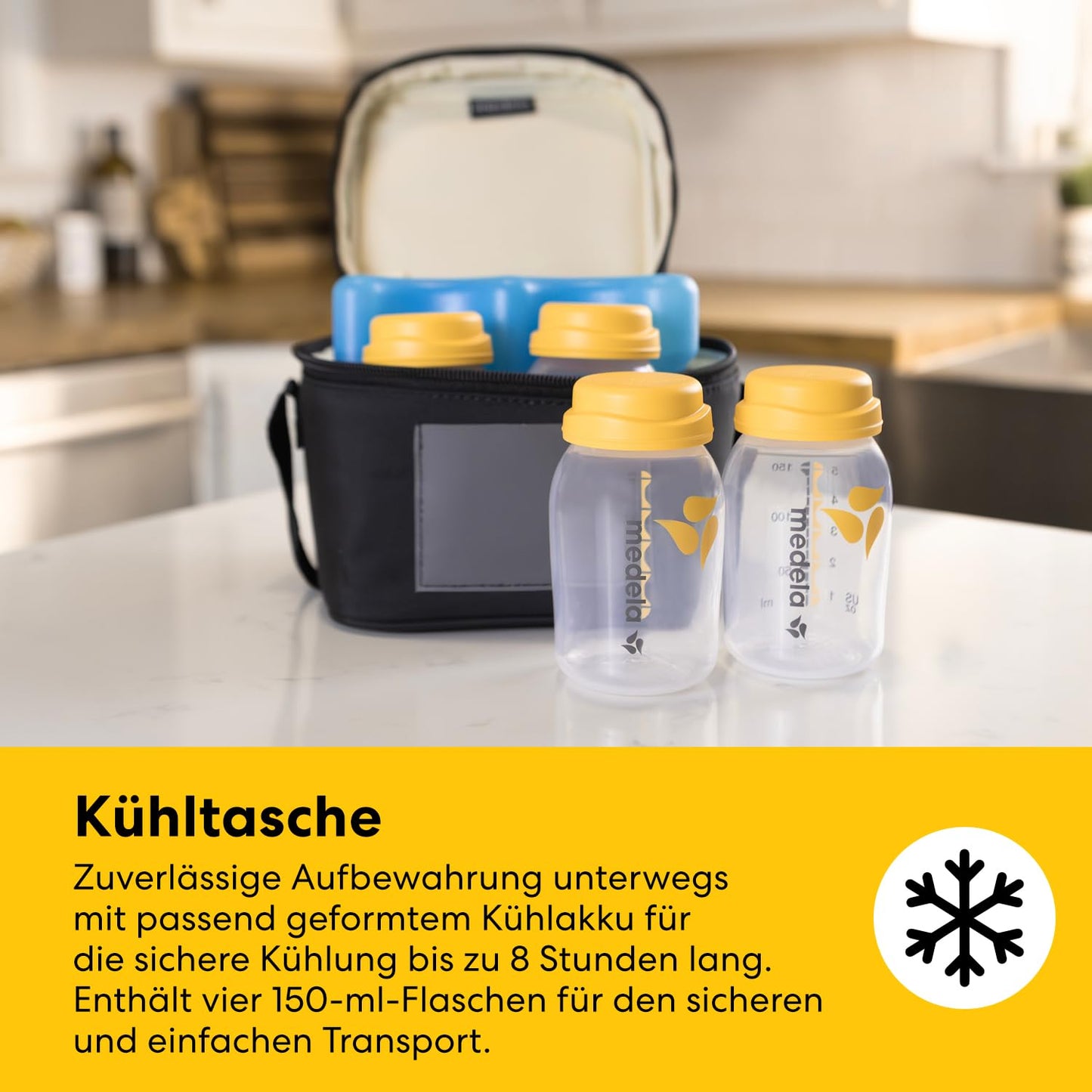 Medela rinnapiima hoiustamise komplekt 150 ml pudelite, Easy Pour kottide ja jahutuskotiga