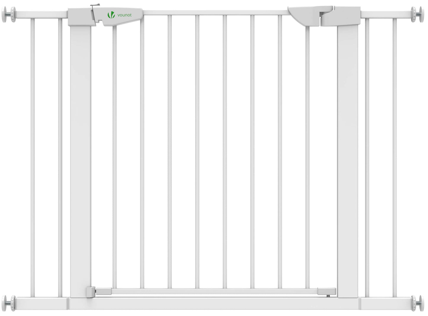 VOUNOT turvavärav ustele ja treppidele 75–108 cm, ilma puurimiseta, isesulguv magnetlukk, valge
