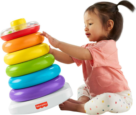 Fisher-Price hiiglaslik Rock-a-Stack rõngatorn, 36 cm, mitmevärviline, 1+ aastat