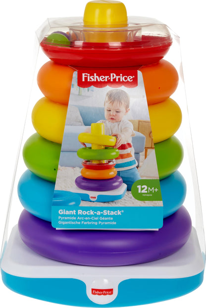 Fisher-Price hiiglaslik Rock-a-Stack rõngatorn, 36 cm, mitmevärviline, 1+ aastat