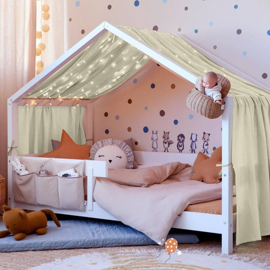 Vicloon voodivarikatus lastele, 100% puuvillane musliin, beež, 135 × 360 cm