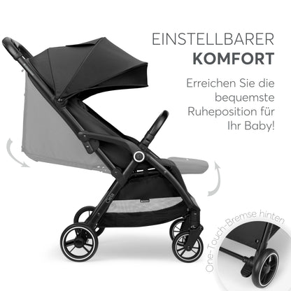 Kikka Boo CIELA kevyet matkarattaat, taittuu kokoon automaattisesti, 7,1 kg, musta, enintään 22 kg