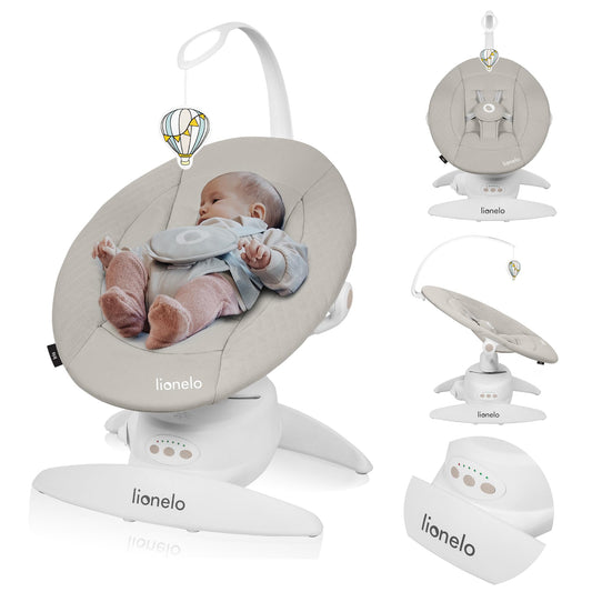 Lionelo Iris sähköinen vauvakeinu 360° kääntyvä, beige, enintään 9 kg