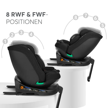 KikkaBoo i-SECURE 360° pöörlev i-Size turvatool 40–150 cm, must