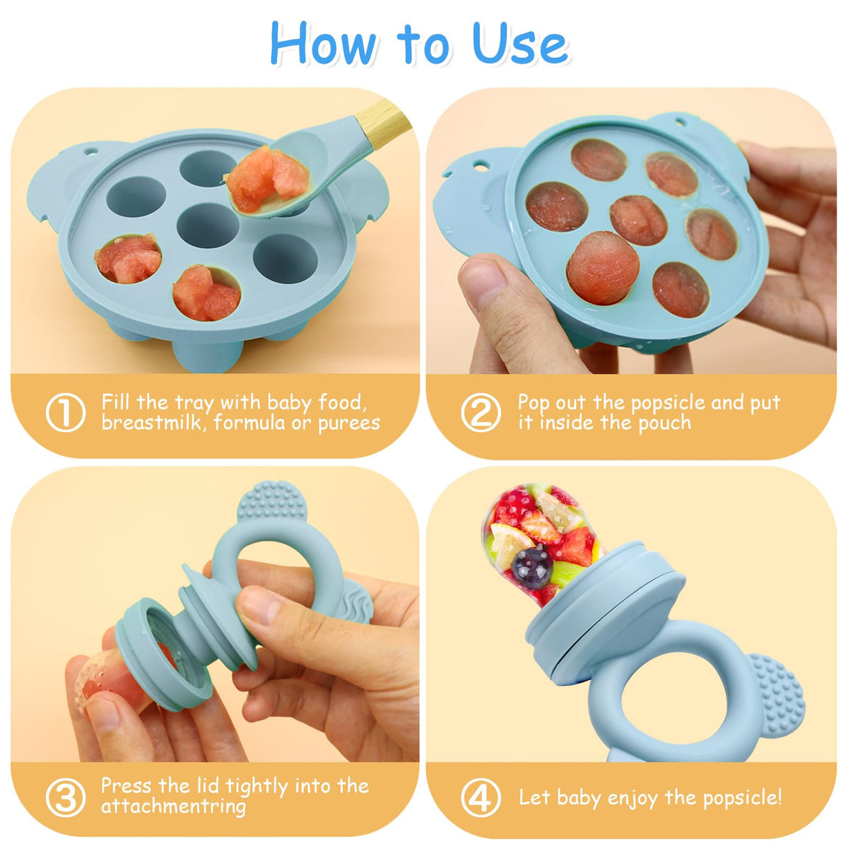 JoyPlus hedelmätutti BFS-Nipple, 3+ kk, pölynsininen (Staubblau)