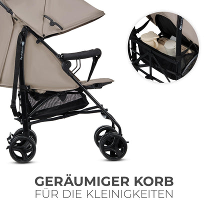 Kinderkraft TIK kergkäru, beež, 6,5 kg, kuni 17 kg, kokkupandav, pöörlevate esiratastega