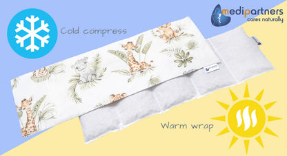 Medi Partners kirsikivipadi 60 × 20 cm, 800 g, 100% puuvill, Safari muster
