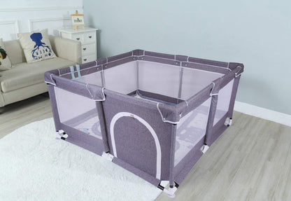 Star Ibaby Oxford XL -leikkikehä erittäin pehmeällä leikkimatolla, 125 × 125 cm, harmaa (Soft Grey)