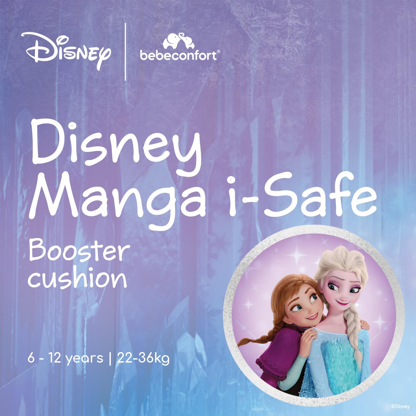 Bebeconfort Disney Manga i-Safe turvatooli iste (booster) 128–150 cm – Frozen