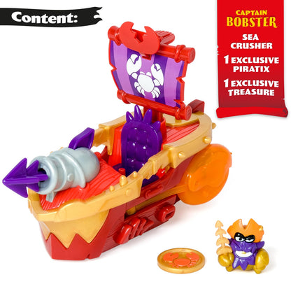 Piratix Adventure World „Sea Crusher“ krabi-kujuline piraadilaev, kapten Lobster ja aardejõuga (PPXSP114IN20)