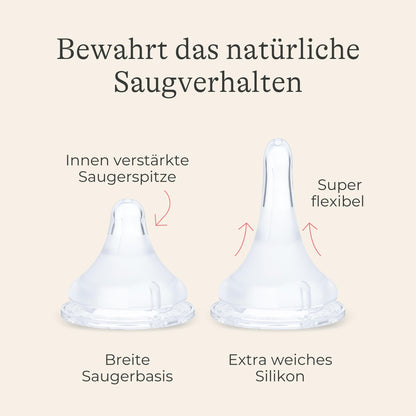 Lansinoh Babyflaschen mit NaturalWave Sauger S, 160 ml, 2 Stück