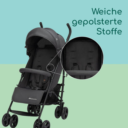 Bebeconfort Dusk kerge ja kompaktne jalutuskäru 0–22 kg, lamava asendiga, Mineral Graphite