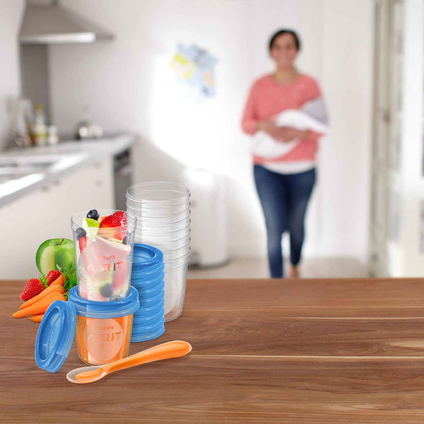 Philips Avent toidusäilitustopsid 180/240 ml (20tk) + lusikas