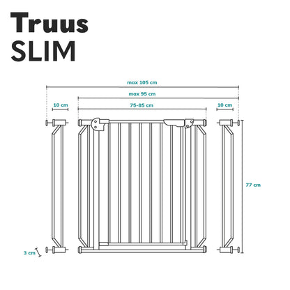 Lionelo Truus Slim turvavärav 75–105 cm, puurimiseta paigaldus