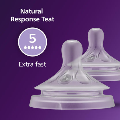 Philips Avent Natural Response lutipudeli lutt Flow 5 (väga kiire), 6+ kuud, 2 tk