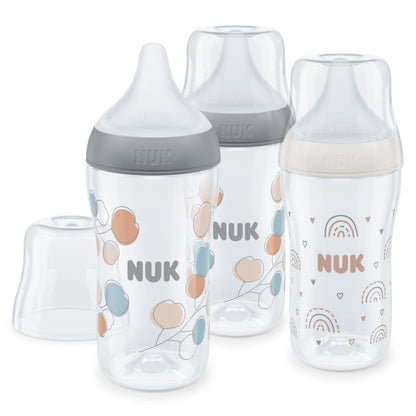 NUK Perfect Match tuttipullosetti, 260 ml, 3 kpl, 3+ kuukautta, Temperature Control, Anti-Colic