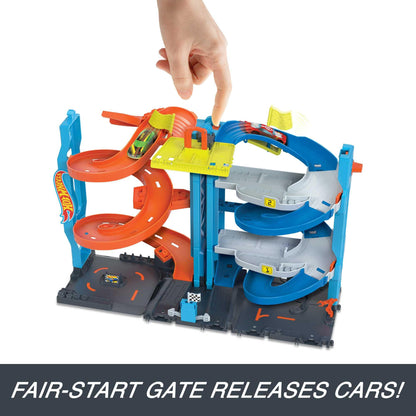Hot Wheels City 2-in-1 renntorn, üherajalisest tornist kahe rajaga võidusõidurajaks muudetav (HKX43)