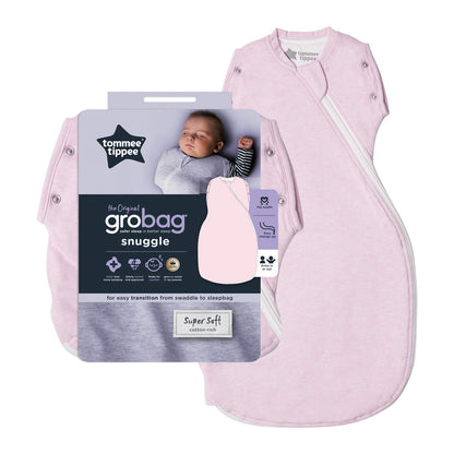 Tommee Tippee Grobag Snuggle beebi magamiskott 0–4 kuud, 2.5 TOG, roosa