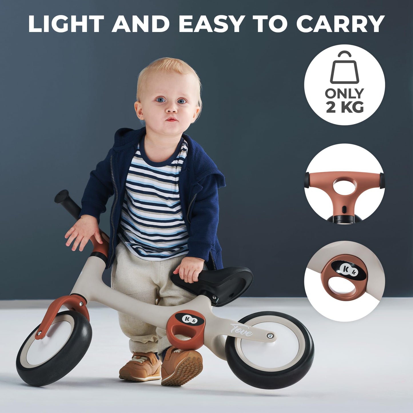 Kinderkraft TOVE jooksuratas 1,5+ a, Desert Beige