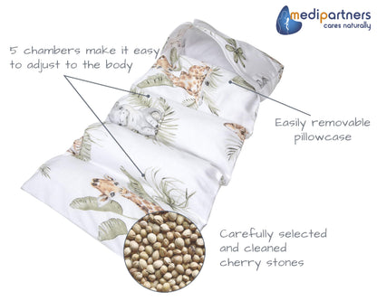 Medi Partners kirsikivipadi 60 × 20 cm, 800 g, 100% puuvill, Safari muster