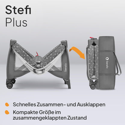 Lionelo Stefi Plus reisivoodi kuni 15 kg (2-tasandiline), hall-valge