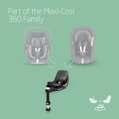 Maxi-Cosi FamilyFix 360 i-Size turvatooli alus, ISOFIX, 0–4 a, must