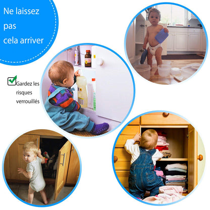 AINOLAN turvalukko, mini-napsukiinnitys, monitoiminen lasten turvalukko