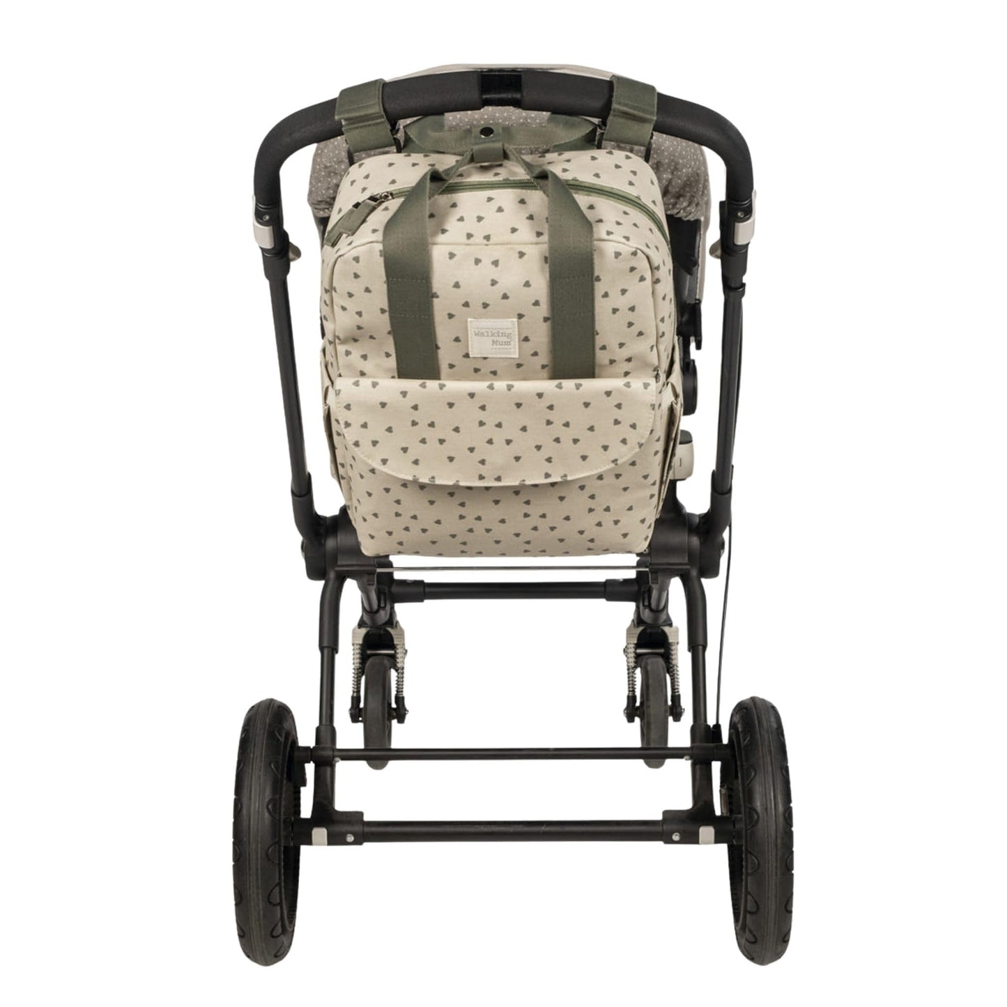 Walking Mum seljakott Poppy Moos südamed, roheline