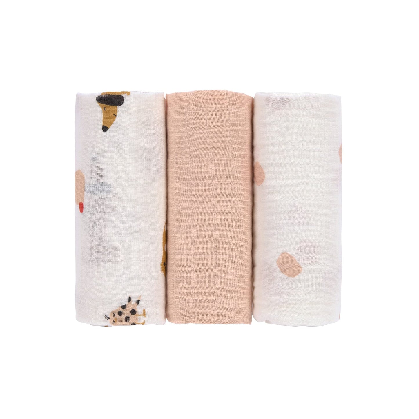 Lässig Little Mateys musliinlappide komplekt, 3 tk, 60 × 60 cm, orgaaniline puuvill