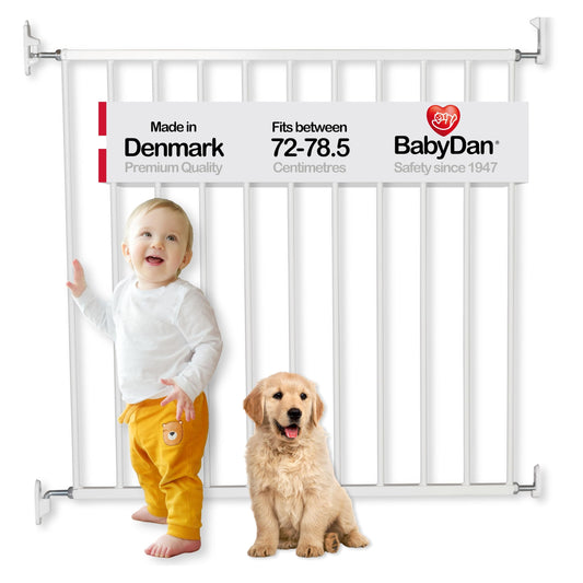 BabyDan No Trip seinale kinnitatav turvavärav 72–78,5 cm, valge