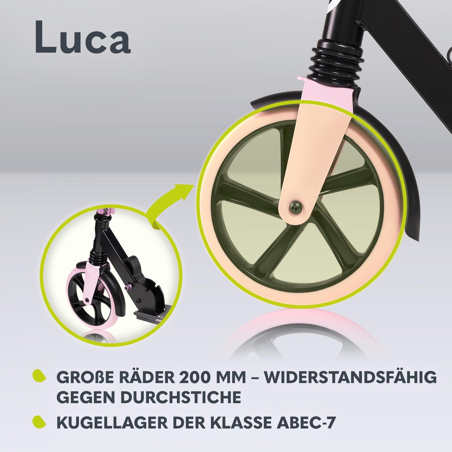 Lionelo Luca Cityroller must/roosa, 4,1 kg, kokkupandav, 100 kg