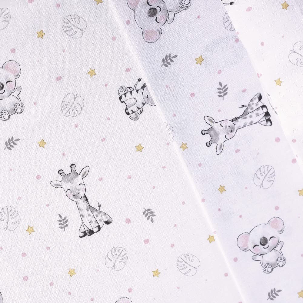 Interbaby voodipesukomplekt “Koala”, 50x80cm, valge-roosa
