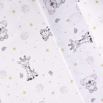 Interbaby voodipesukomplekt “Koala”, 50x80cm, valge-roosa