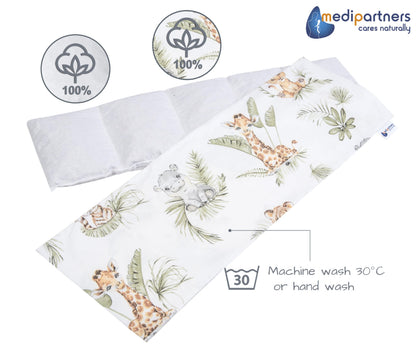 Medi Partners kirsikivipadi 60 × 20 cm, 800 g, 100% puuvill, Safari muster