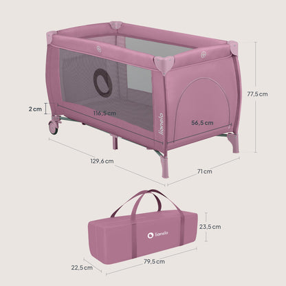 Lionelo Stefi Plus reisivoodi (2 kõrgust), roosa, kuni 15 kg, LO-STEFI PLUS PINK MAGNOLIA