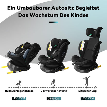 LETTAS I-Size 360° pööratav turvatool 40–150 cm (0–36 kg)