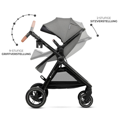 Kinderkraft ESME 2-ühes lapsevanker kuni 25 kg, hall