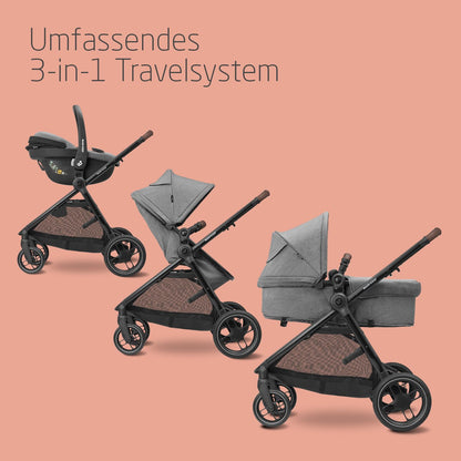 Maxi-Cosi Zelia S Trio 3-ühes vankrikomplekt, helehall