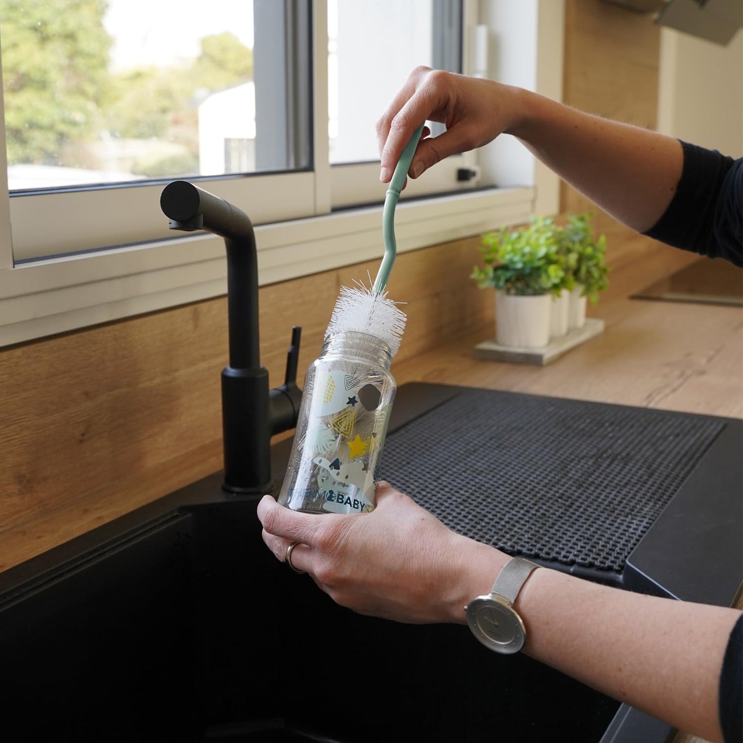 Thermobaby pöörlev pudelihari + lutihari, salveiroheline