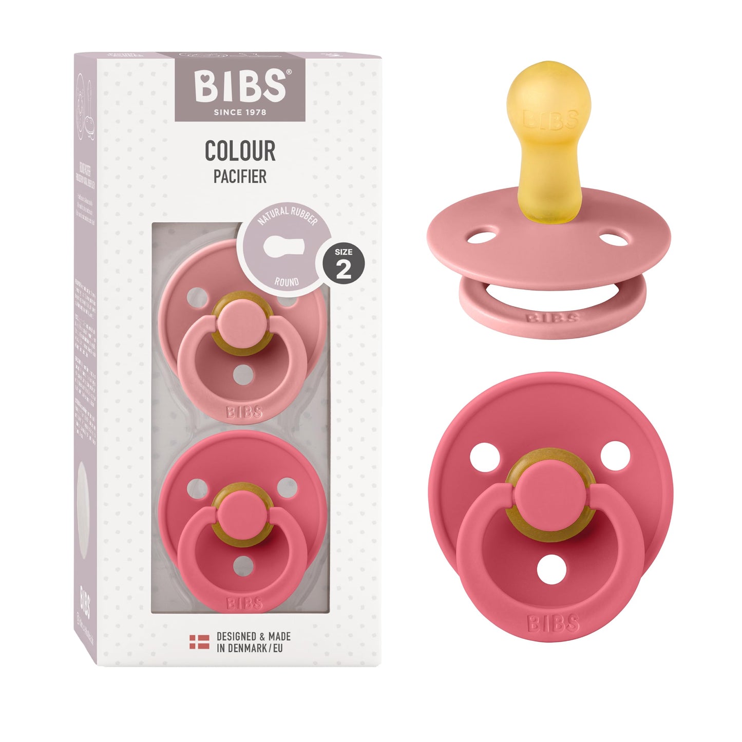 Bibs Colour lutt 2 tk, suurus 2 (6-18 kuud), Dusty Pink/Coral