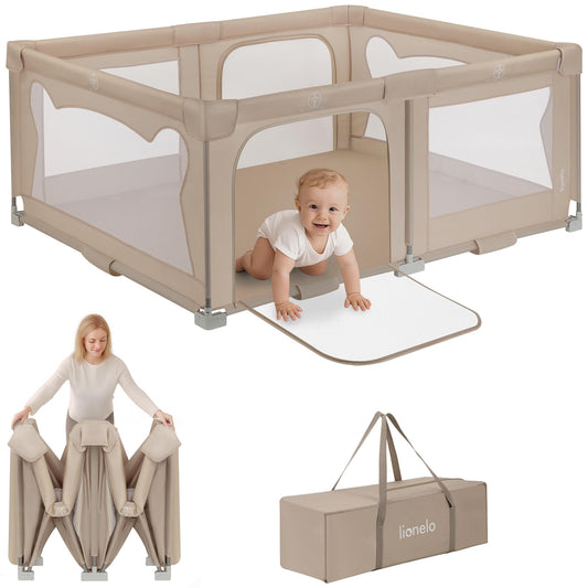 Lionelo Florence Easy Fold XL beebiaedik 150 × 180 cm, kokkupandav ja kerge, beež