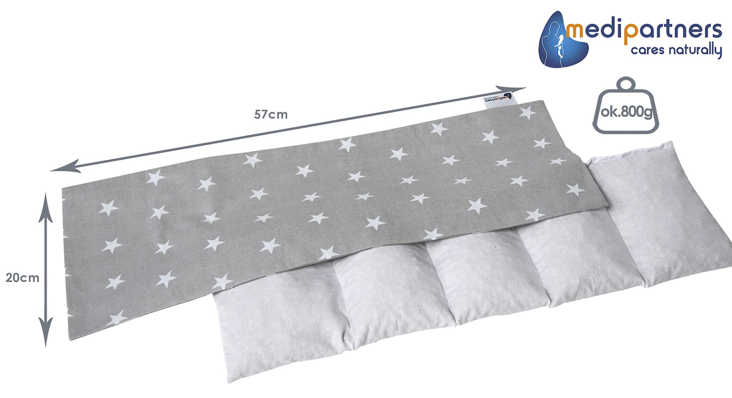Medi Partners kirsikivipadi 60 × 20 cm, 800 g, puuvillane, tähed
