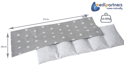Medi Partners kirsikivipadi 60 × 20 cm, 800 g, puuvillane, tähed