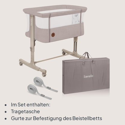 Lionelo Aurora 3-in-1 vooditasku, häll ja beebivoodi kuni 9 kg, Beige Cappuccino