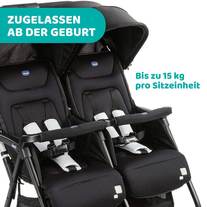 Chicco OHlalà Twin kahelapse jalutuskäru, must
