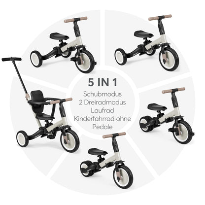 Kikka Boo FLIP 5-ühes jooksuratas ja kolmerattaline jalgratas, beež