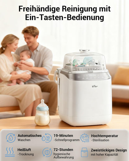 Bear Bottle Washer Pro pudelipesumasin, sterilisaator ja kuivati, 4-ühes, 90 tabletti