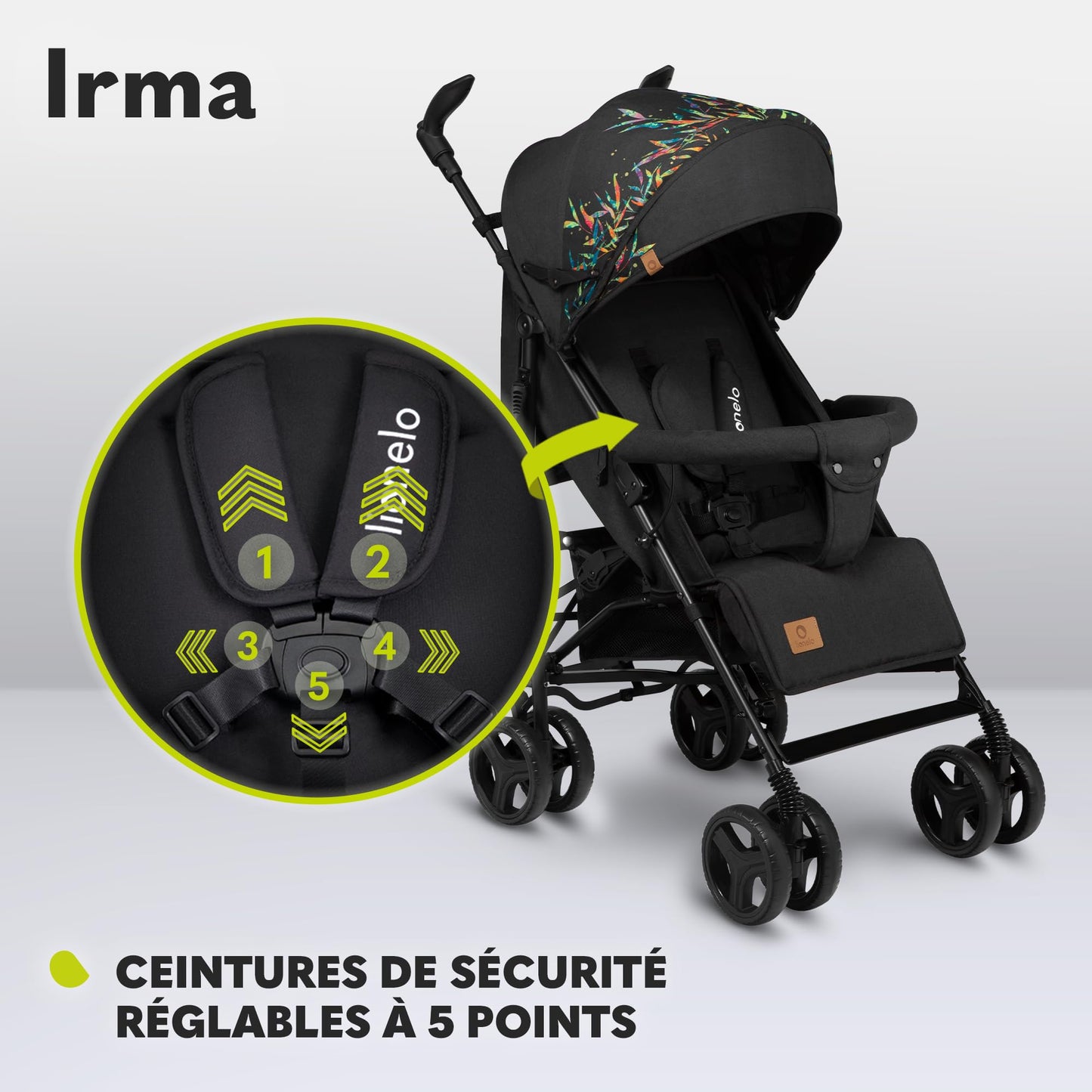 Lionelo IRMA kergkäru – 7 kg, lamavasend, 360° pööratavad käepidemed, suured rattad ja putukavõrk (Dream)