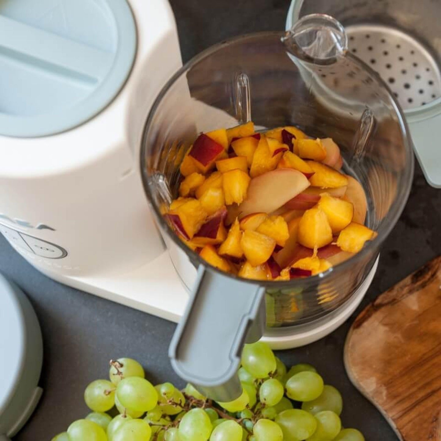BEABA Babycook NEO beebitoidu valmistaja, klaas ja roostevaba teras, 1250 ml, hall/valge